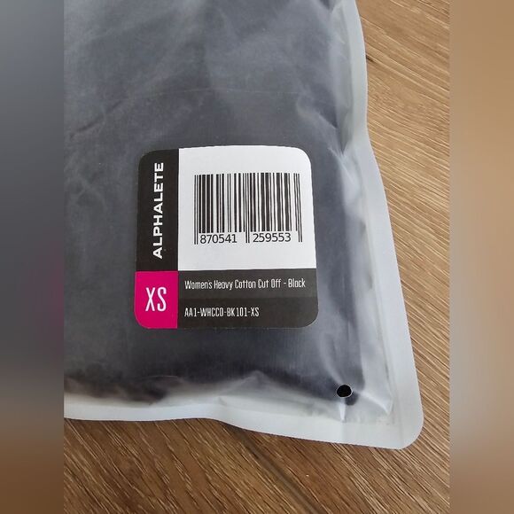 NWT alphalete womens heavy cotton crop cut off black - Picture 5 of 7